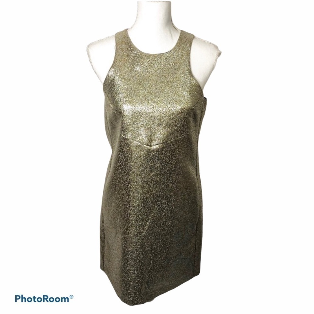 1.State Gold Metallic Dress Sz Small Women’s Mini